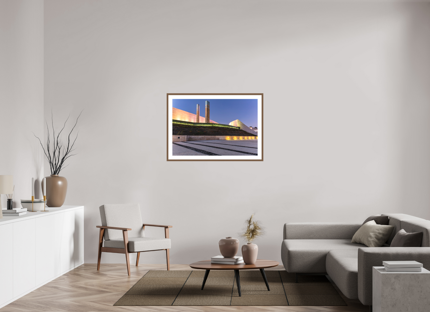 105 x 70 cm, Hahnemuhle Fine Art - moldura Walnut Linhas e Curvas