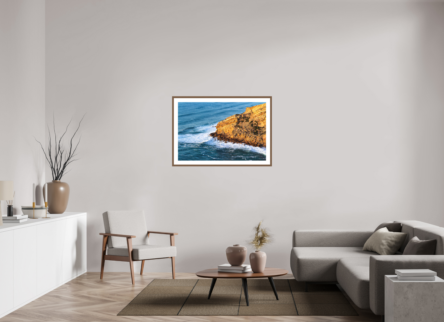 105 x 70 cm, Hahnemuhle Fine Art - moldura Walnut A rocha