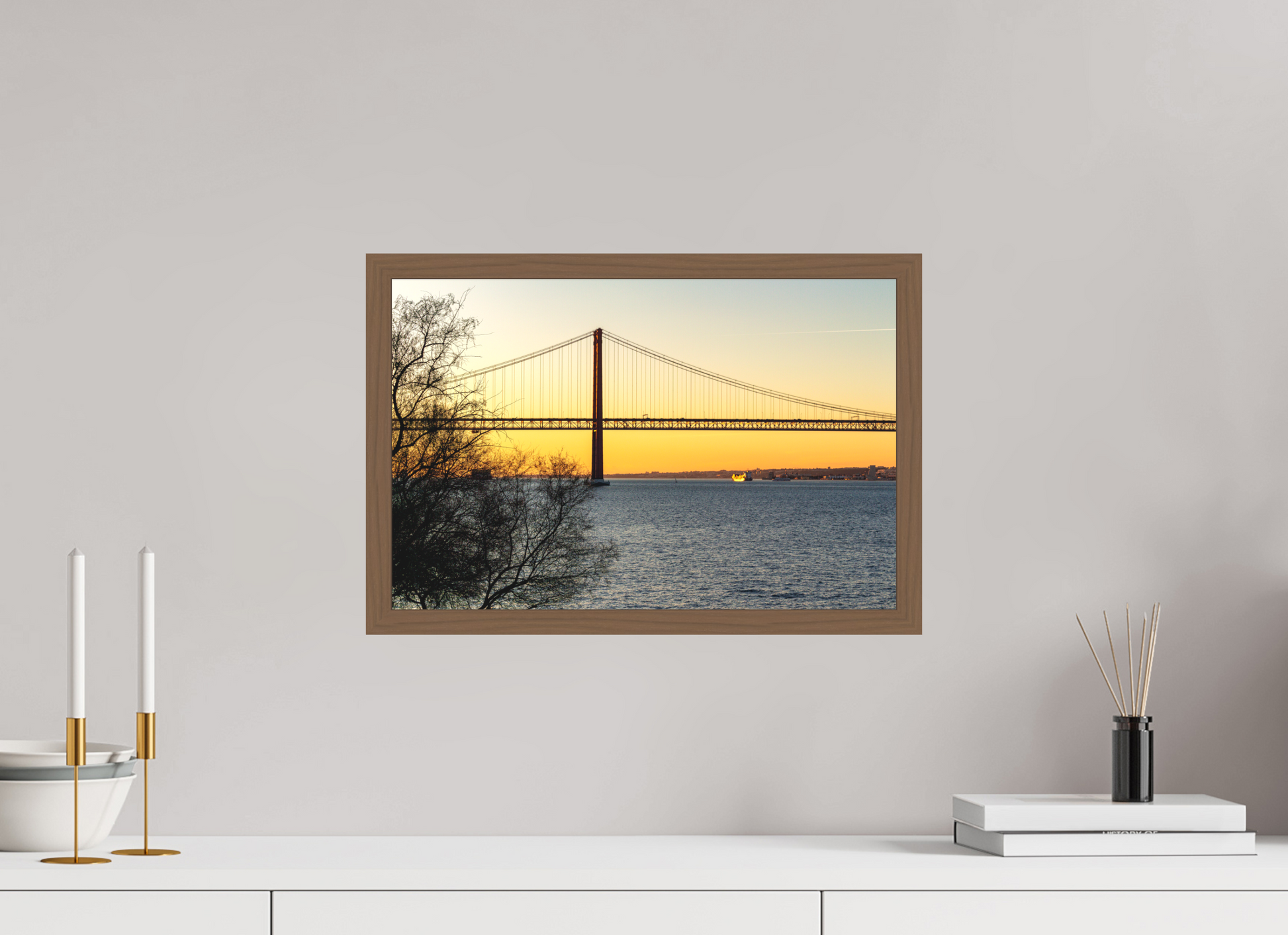45 x 30 cm, Fine Art em Metacrilato - moldura walnut Golden Hour