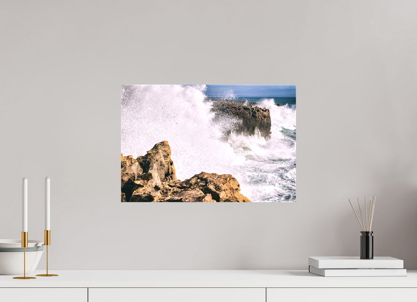 45 x 30 cm, Canva - sem moldura Mar em Fúria