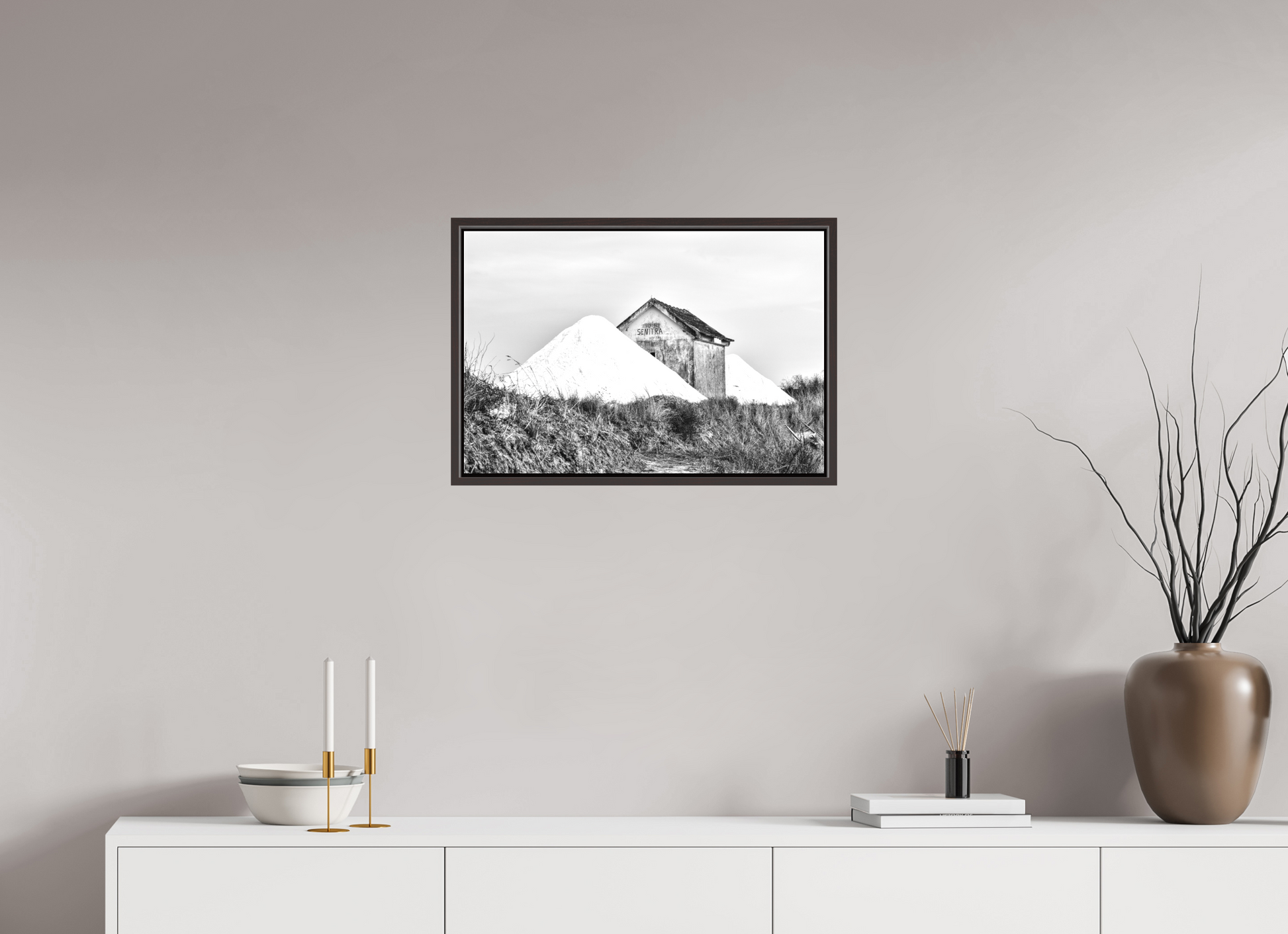 60 x 40 cm, Canva - moldura castanha escura Salinas de Aveiro