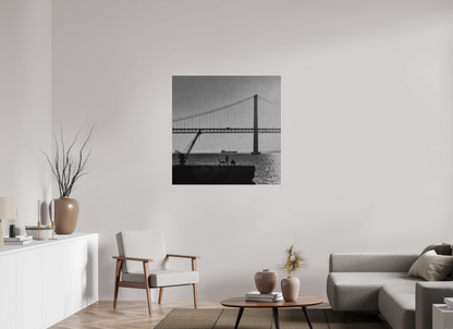 100 x 100 cm, Impressão em Alumínio escovado - sem moldura Os Pescadores de Almada.