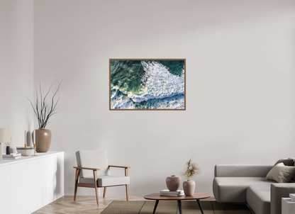 105 x 70 cm, Fine Art em Metacrilato - moldura walnut Ocean