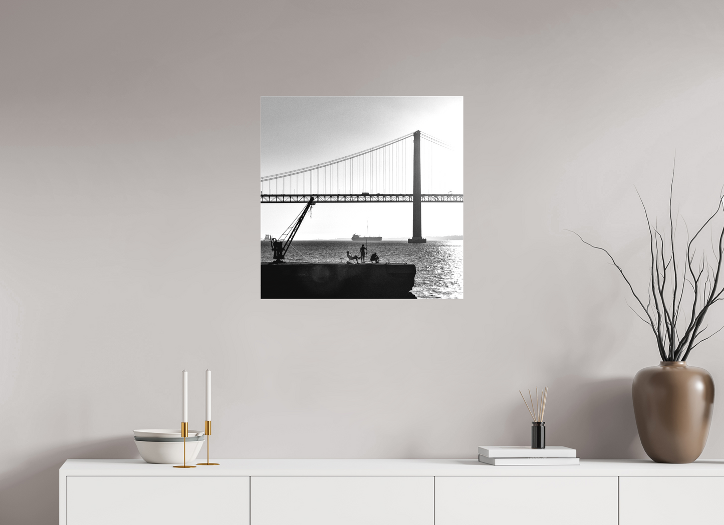 60 x 60 cm, Canva - sem moldura Os Pescadores de Almada.