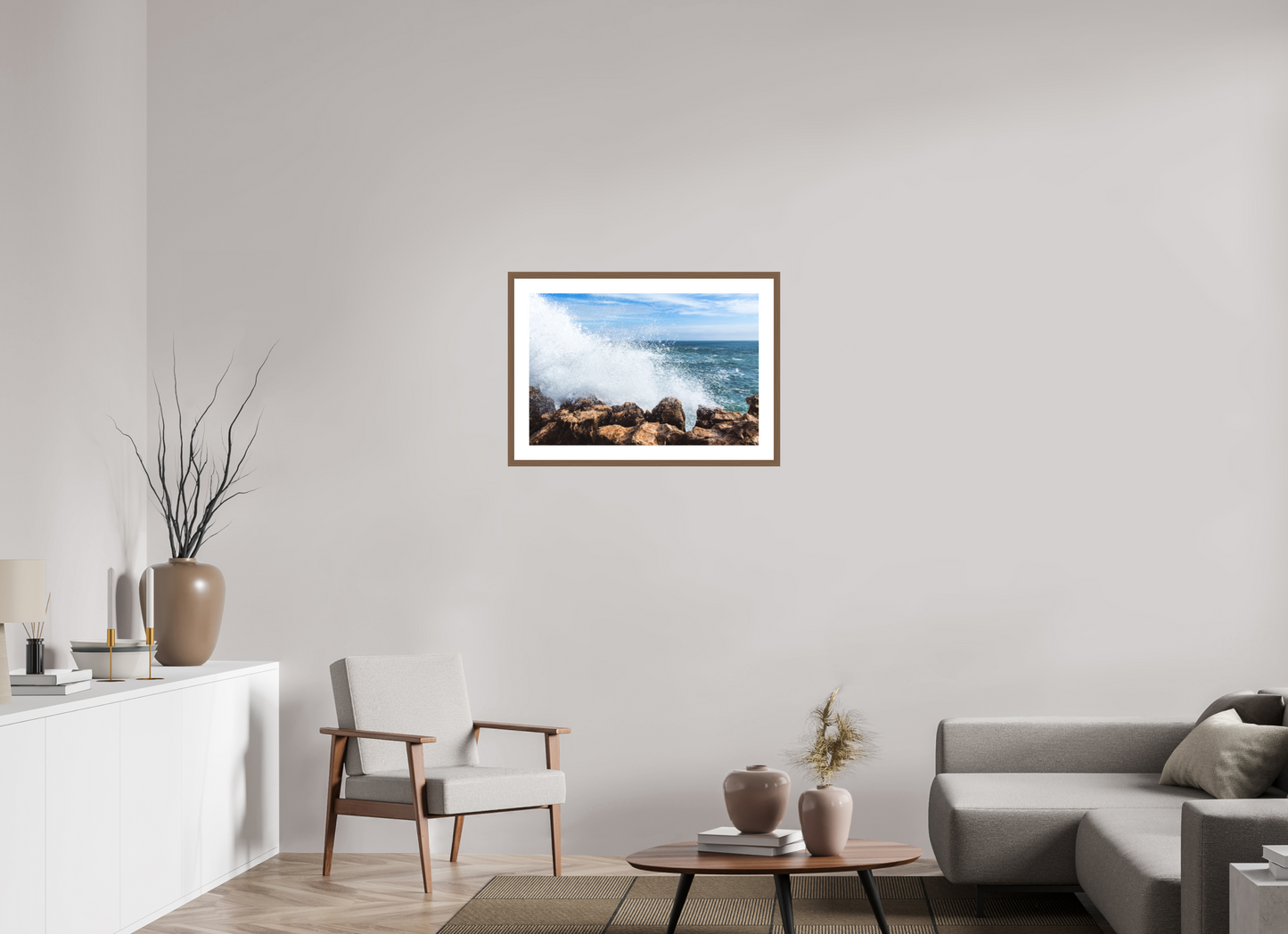 75 x 50 cm, Hahnemuhle Fine Art - moldura Walnut Crashing Power