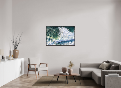 120 x 80 cm, Canva - moldura castanha escura Ocean