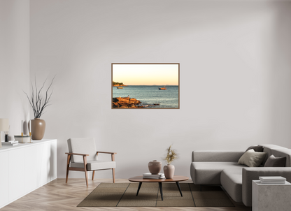 120 x 80 cm, Fine Art em Metacrilato - moldura walnut O Pescador