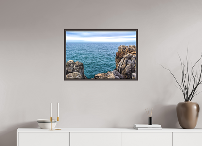 75 x 50 cm, Canva - moldura castanha escura Horizon