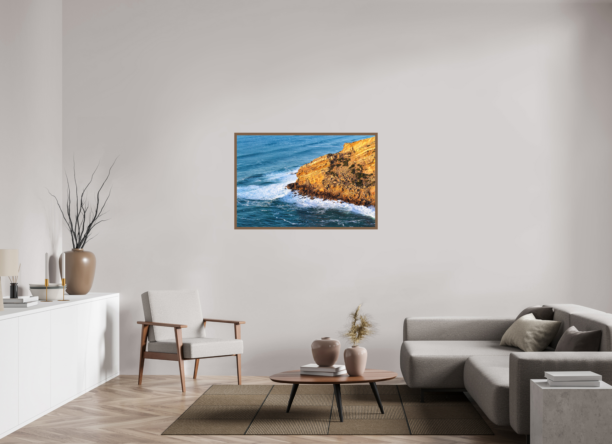 120 x 80 cm, Fine Art em Metacrilato - moldura walnut A rocha