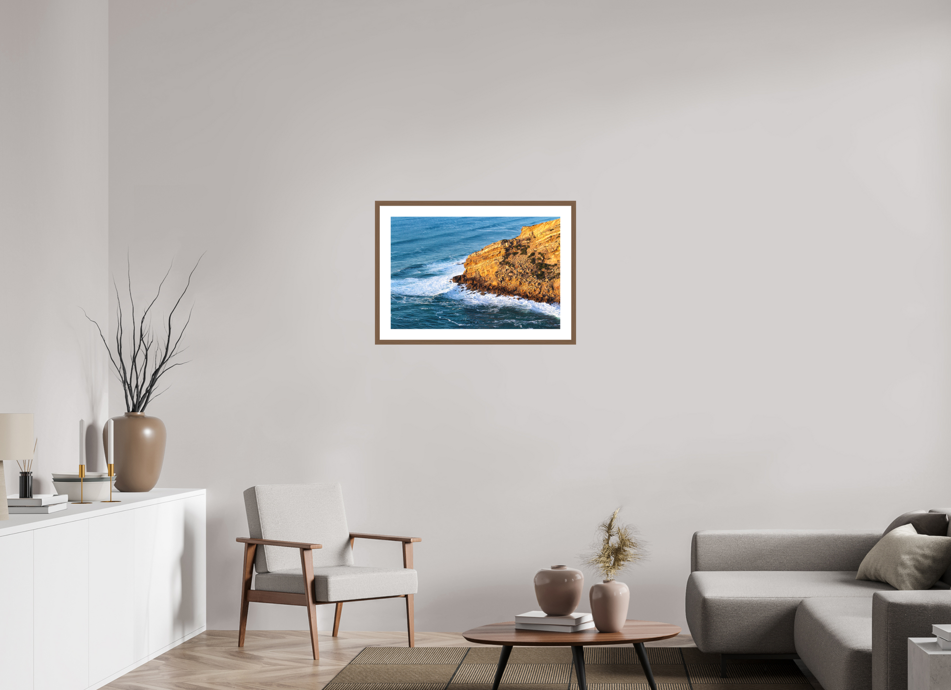 75 x 50 cm, Hahnemuhle Fine Art - moldura Walnut A rocha