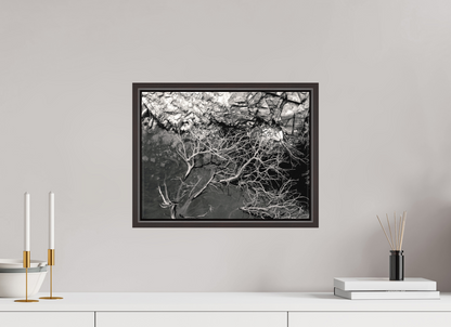 40 x 30 cm, Canva - moldura castanha escura Silêncio