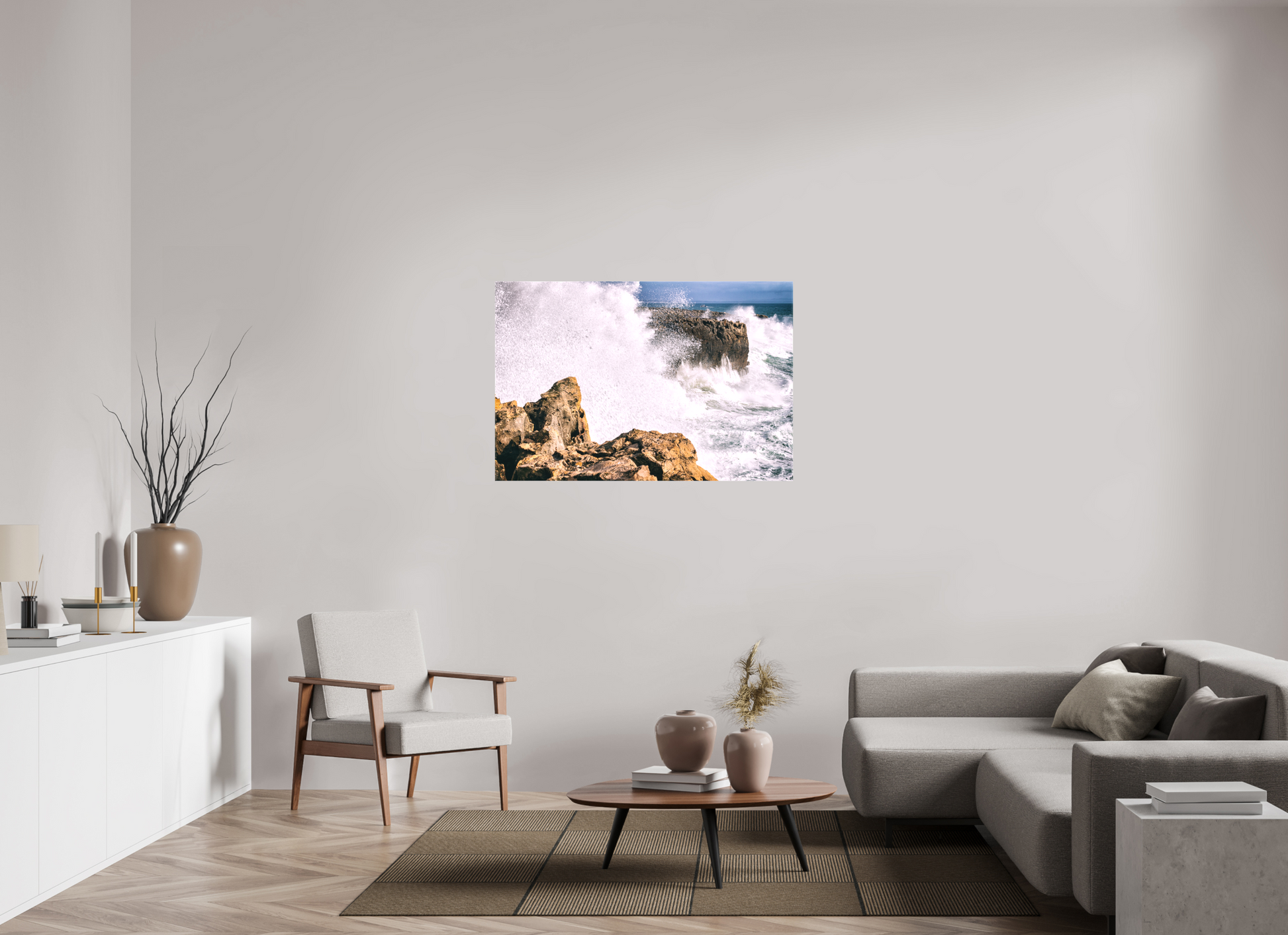 120 x 80 cm, Canva - sem moldura Mar em Fúria