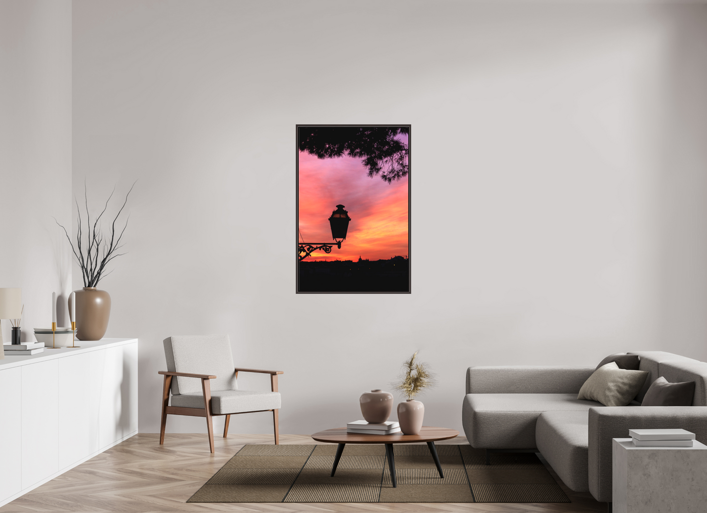 80 x 120 cm, Canva - moldura castanha escura O Candeeiro