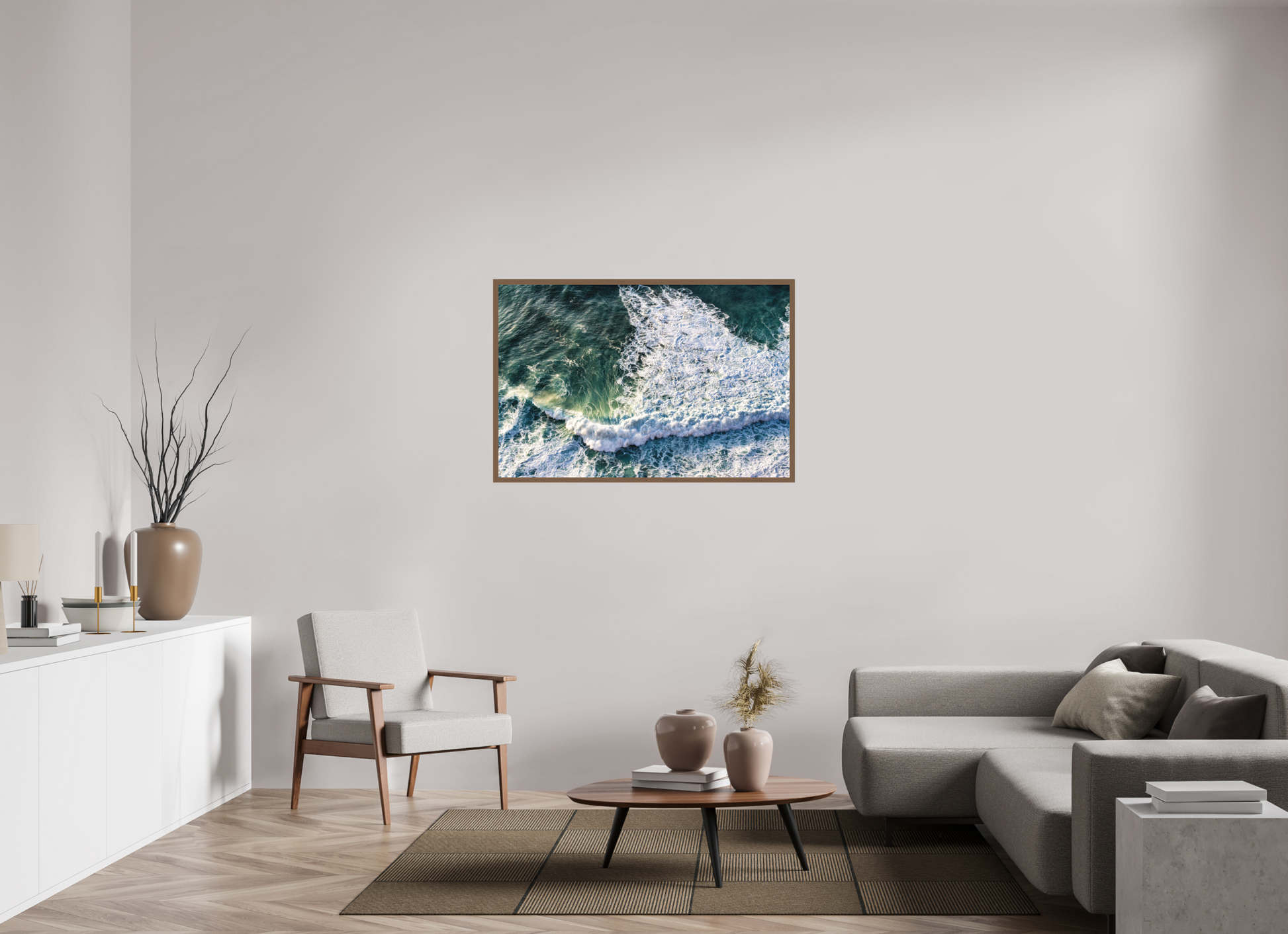 120 x 80 cm, Fine Art em Metacrilato - moldura walnut Ocean