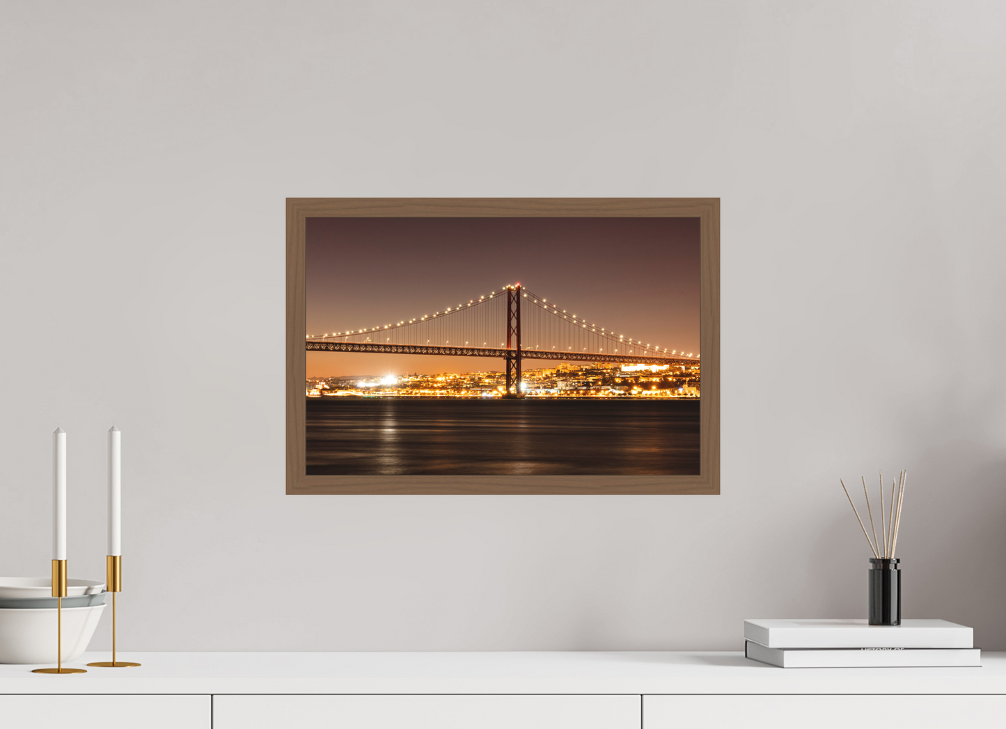 45 x 30 cm, Fine Art em Metacrilato - moldura walnut A Ponte
