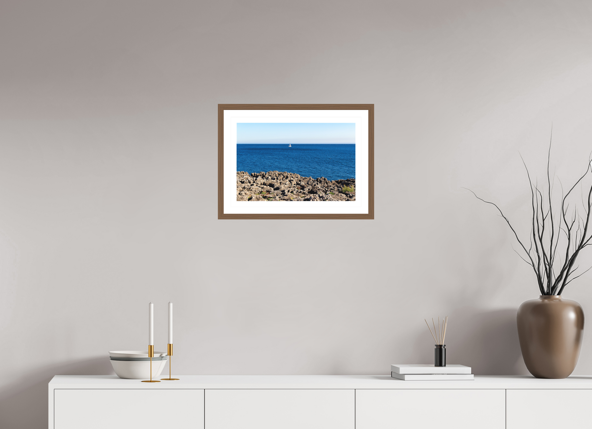 45 x 30 cm, Hahnemuhle Fine Art - moldura Walnut O Barquinho
