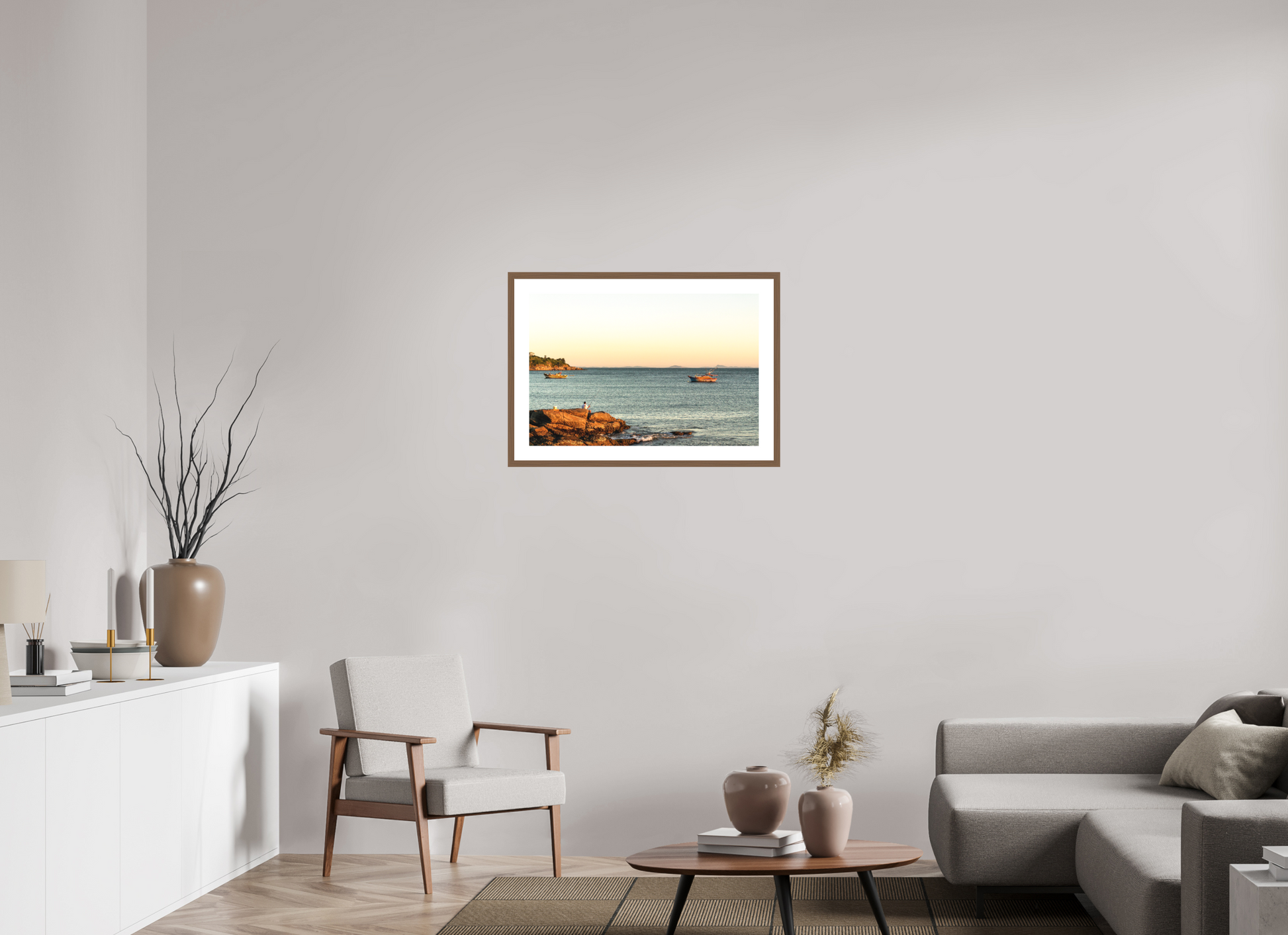 75 x 50 cm, Hahnemuhle Fine Art - moldura Walnut O Pescador