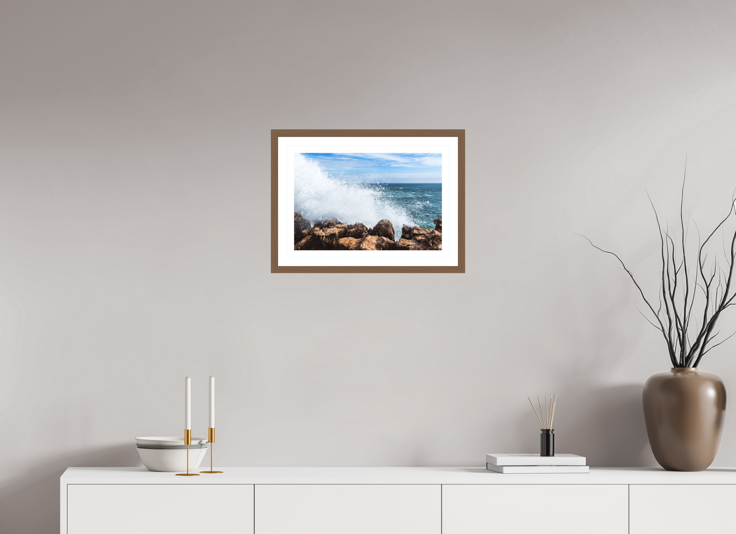 45 x 30 cm, Hahnemuhle Fine Art - moldura Walnut Crashing Power