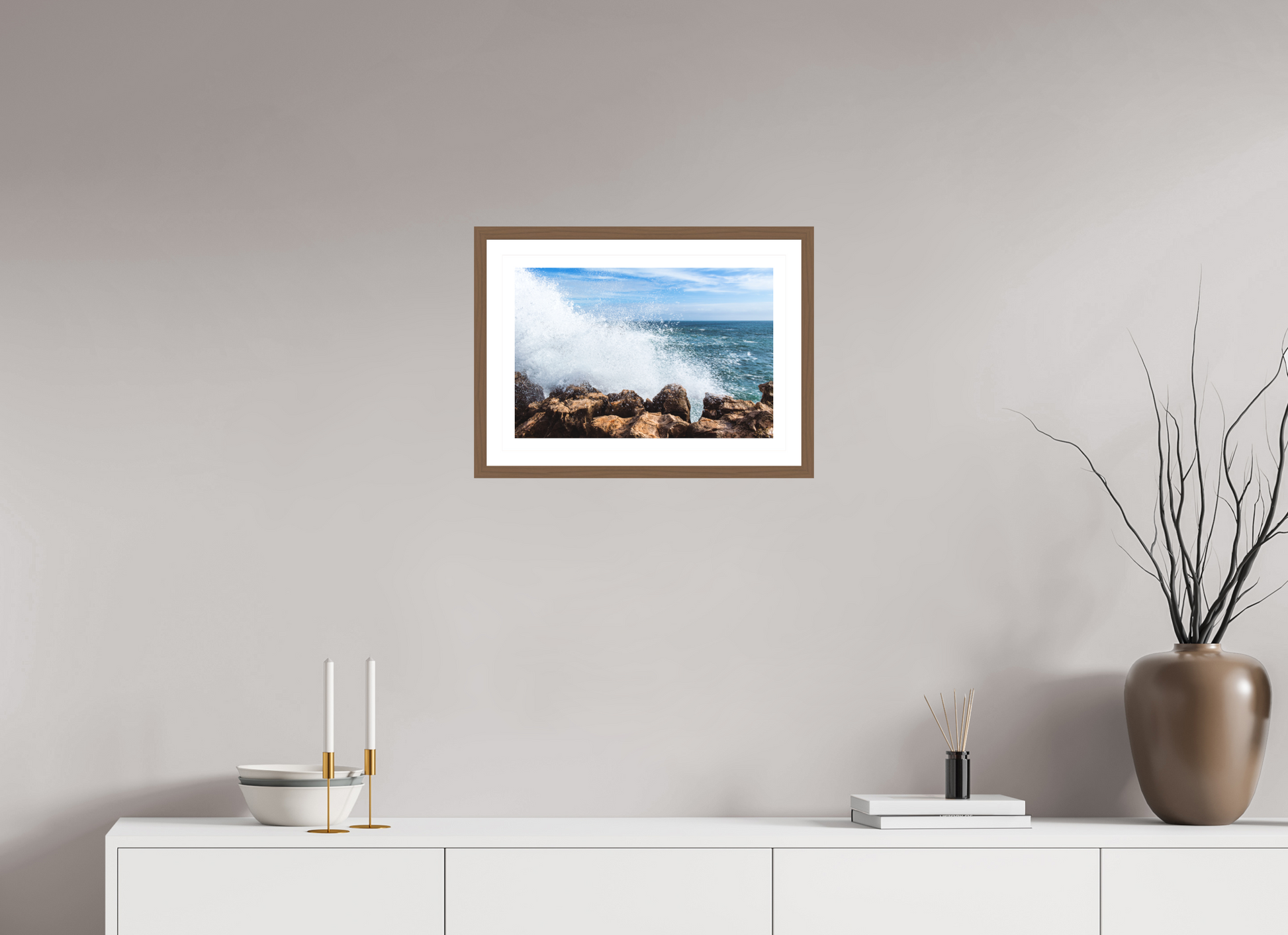 45 x 30 cm, Hahnemuhle Fine Art - moldura Walnut Crashing Power