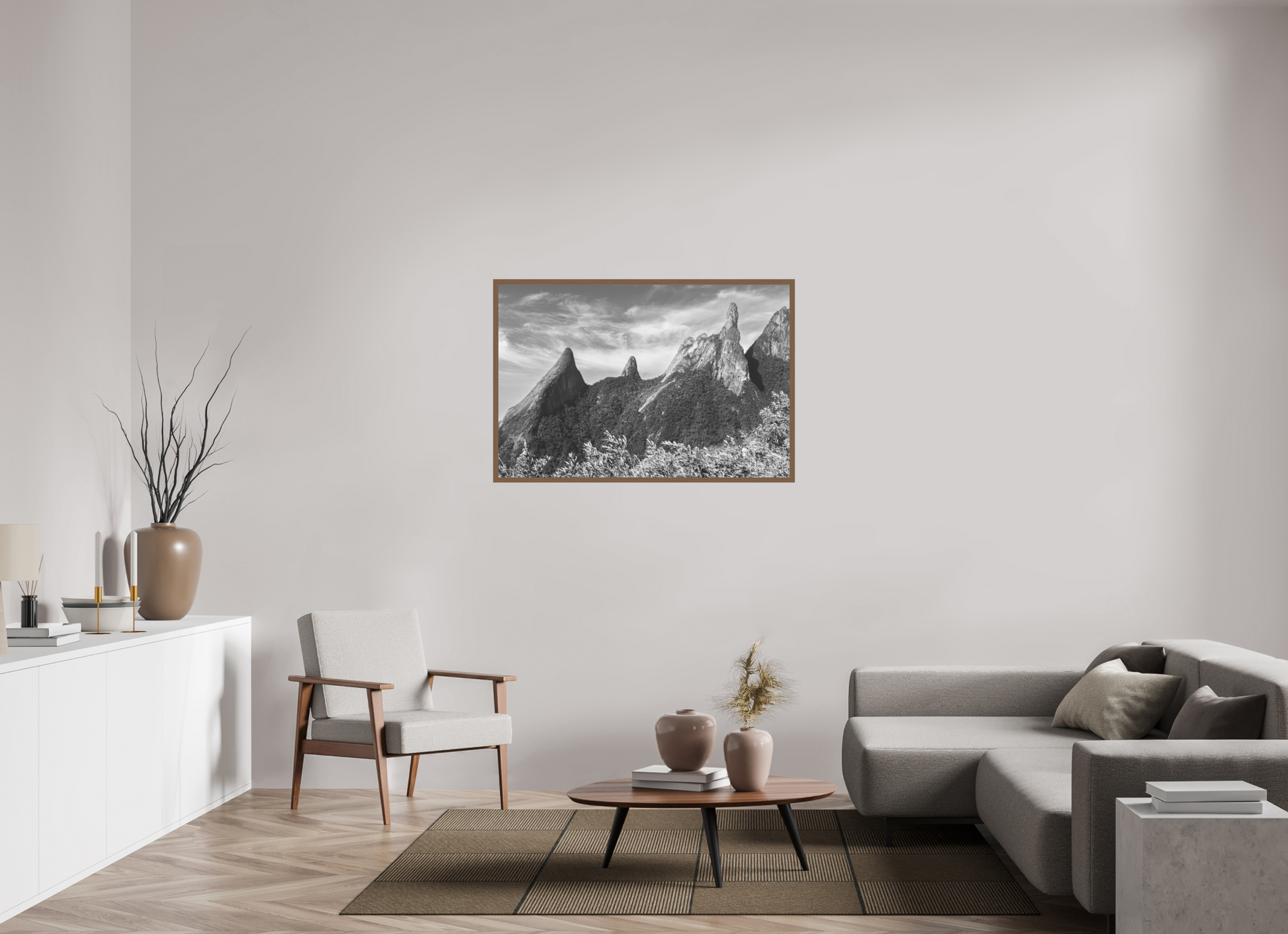 120 x 80 cm, Ilford P&B em Metacrilato - moldura Walnut Pico Dedo de Deus.