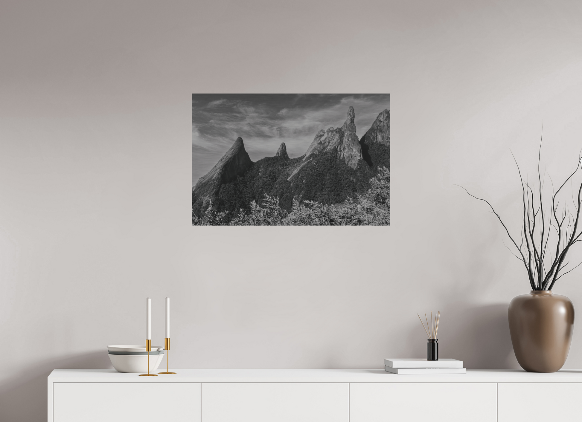 75 x 50 cm, Impressão em Alumínio escovado - sem moldura Pico Dedo de Deus.