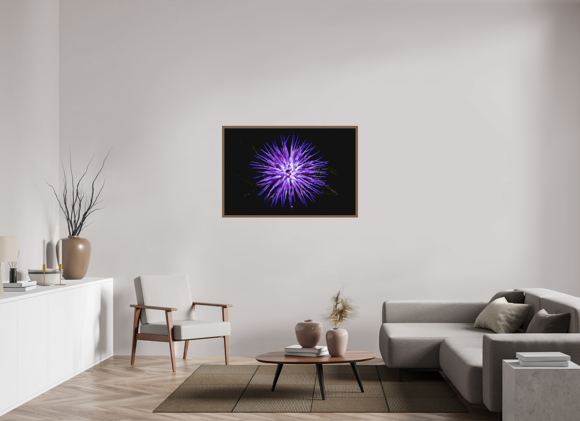120 x 80 cm, Fine Art em Metacrilato - moldura walnut Cirsium