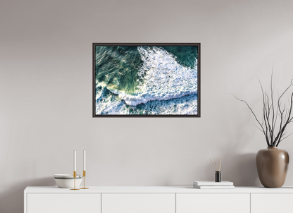 75 x 50 cm, Canva - moldura castanha escura Ocean