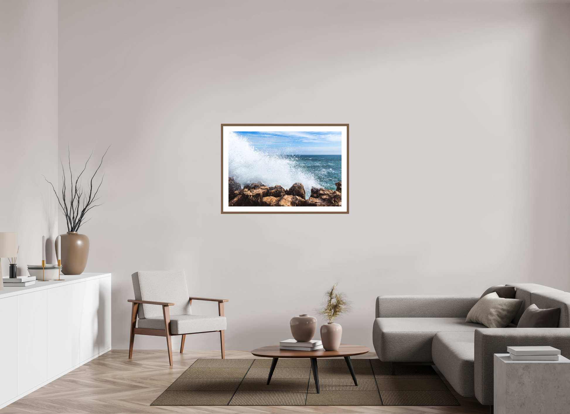 105 x 70 cm, Hahnemuhle Fine Art - moldura Walnut Crashing Power
