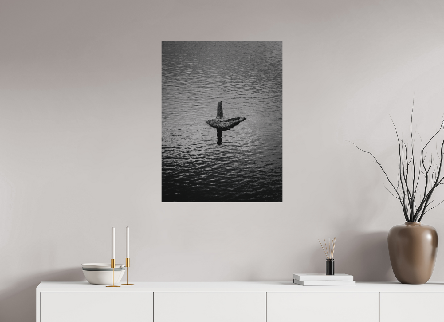 60 x 80 cm, Impressão em Alumínio escovado - sem moldura Silêncio de Concreto