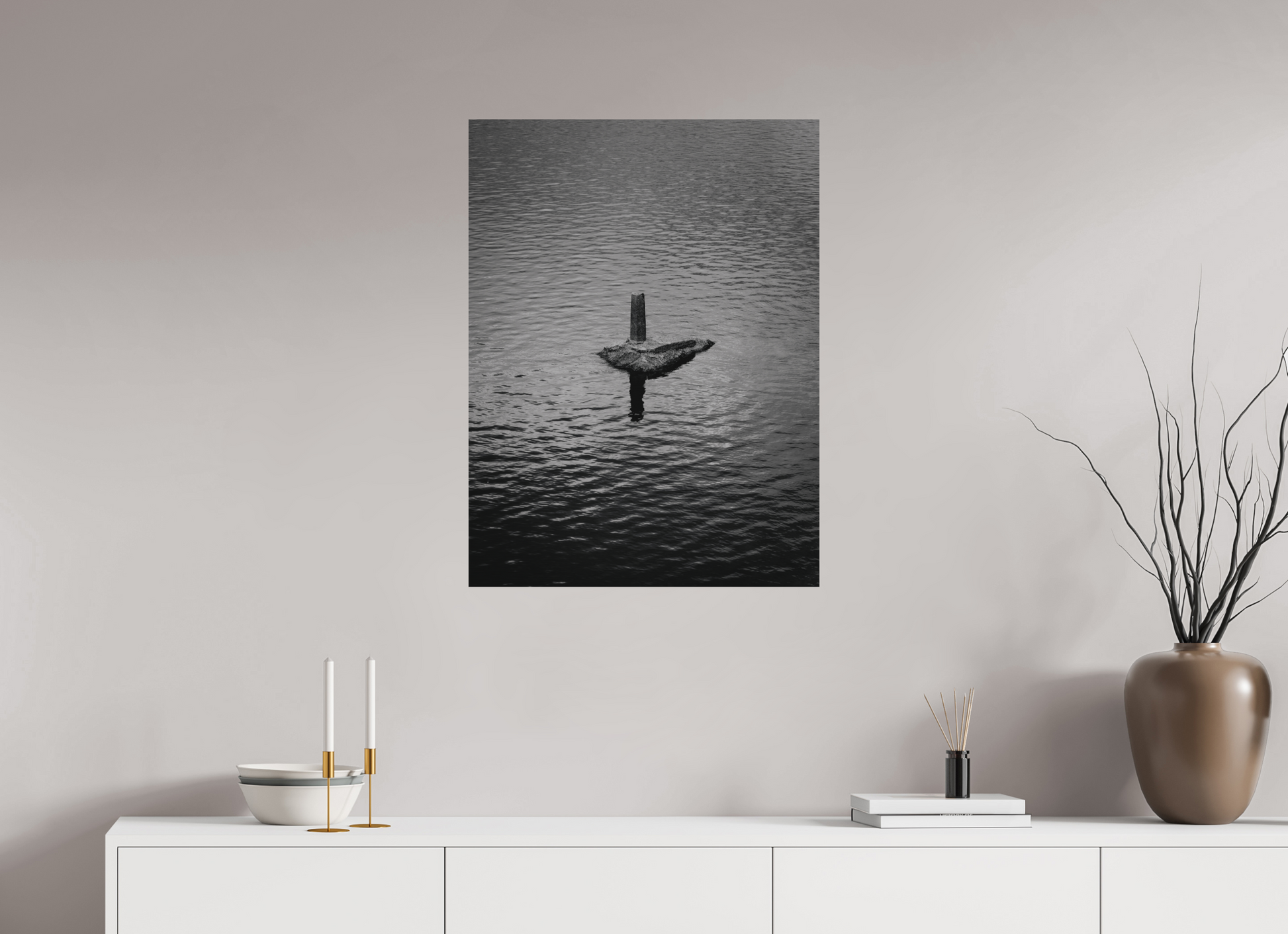 60 x 80 cm, Impressão em Alumínio escovado - sem moldura Silêncio de Concreto