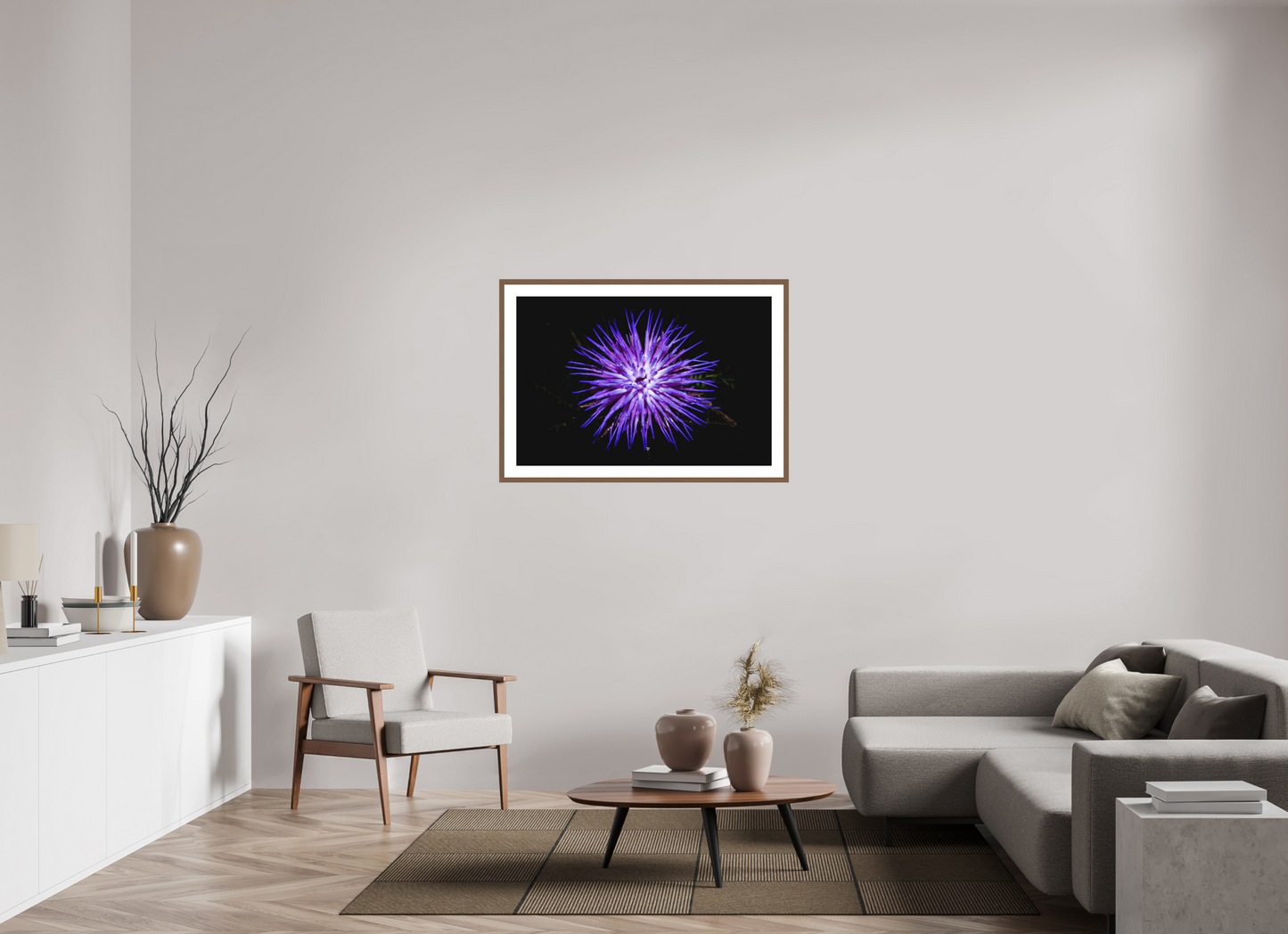 105 x 70 cm, Hahnemuhle Fine Art - moldura Walnut Cirsium