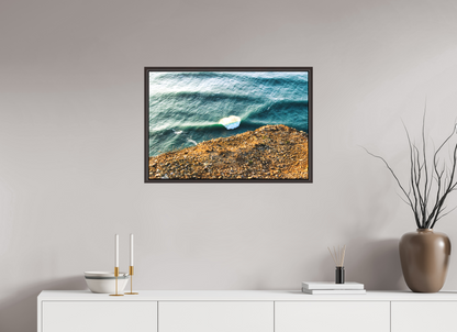 75 x 50 cm, Canva - moldura castanha escura Wave