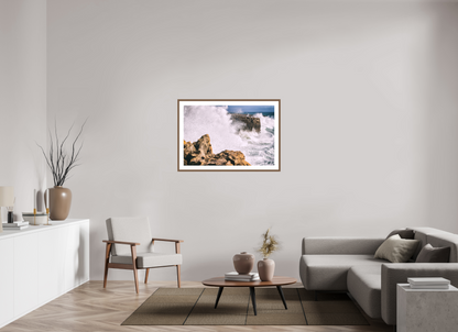 105 x 70 cm, Hahnemuhle Fine Art - moldura Walnut Mar em Fúria