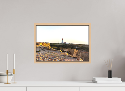 45 x 30 cm, Canva - moldura maple natural O Farol