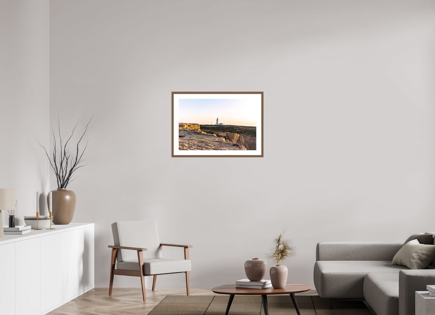 75 x 50 cm, Hahnemuhle Fine Art - moldura Walnut O Farol