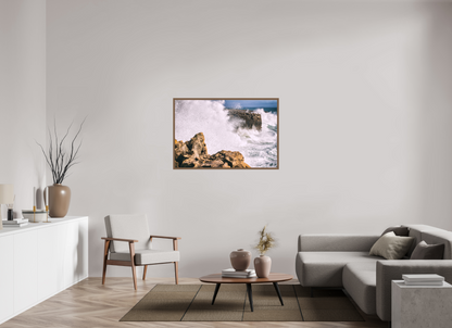 120 x 80 cm, Fine Art em Metacrilato - moldura walnut Mar em Fúria