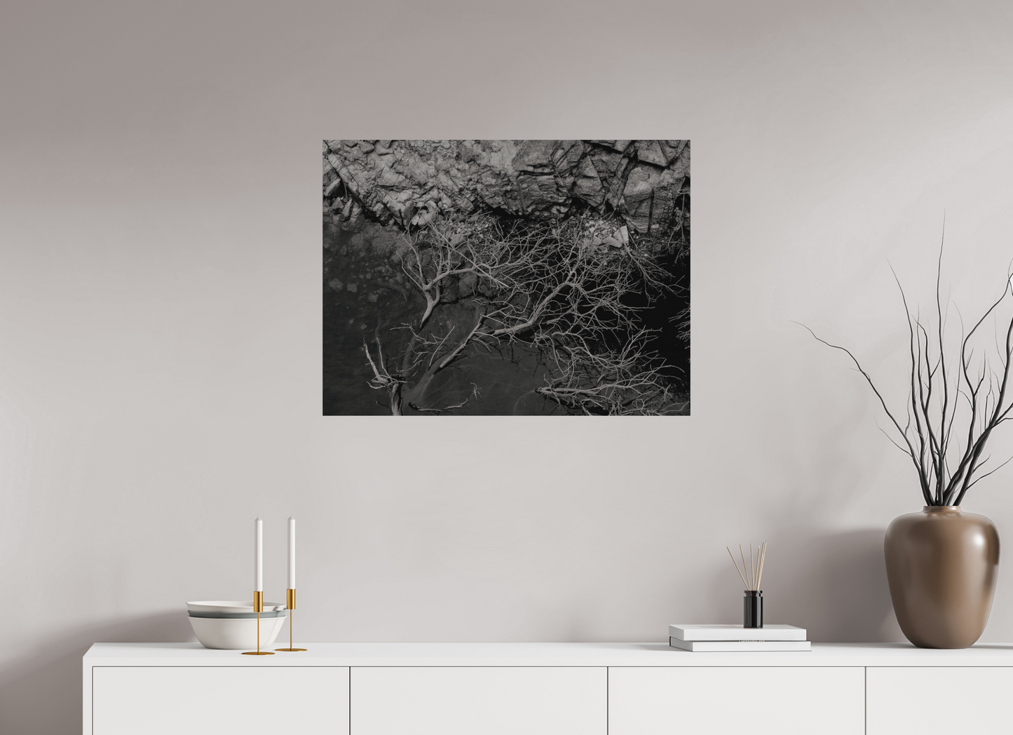 80 x 60 cm, Impressão em Alumínio escovado - sem moldura Silêncio