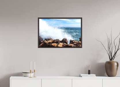 75 x 50 cm, Canva - moldura castanha escura Crashing Power