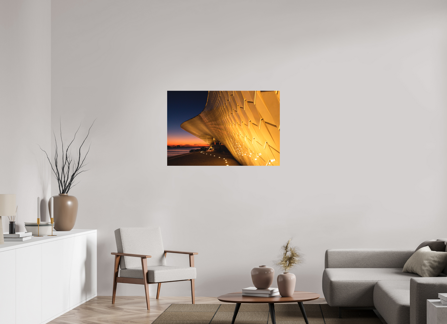 105 x 70 cm, Fine art em Metacrilato - sem moldura Lines and Sunset