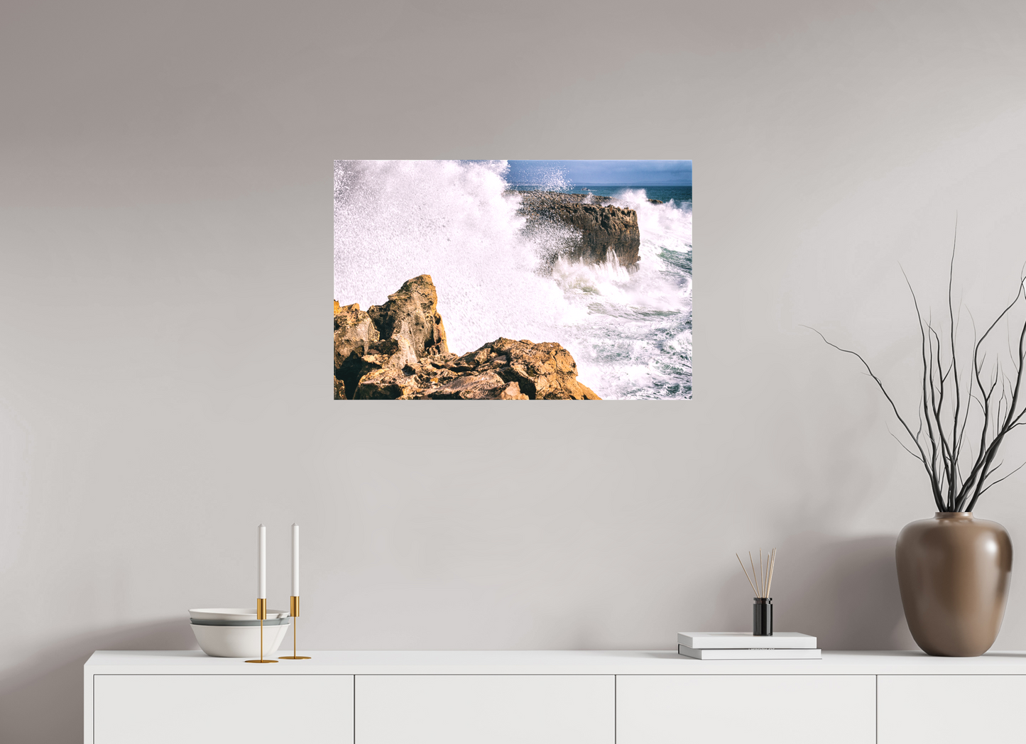 75 x 50 cm, Canva - sem moldura Mar em Fúria