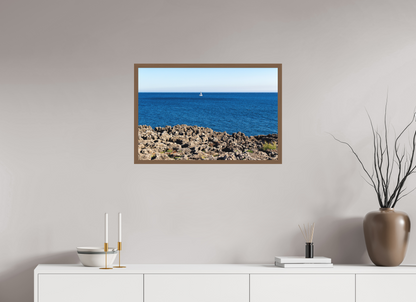 75 x 50 cm, Fine Art em Metacrilato - moldura walnut O Barquinho