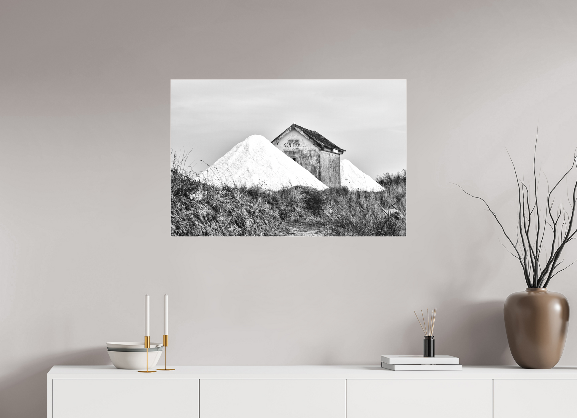 90 x 60 cm, Ilford P&B em Metacrilato - sem moldura Salinas de Aveiro