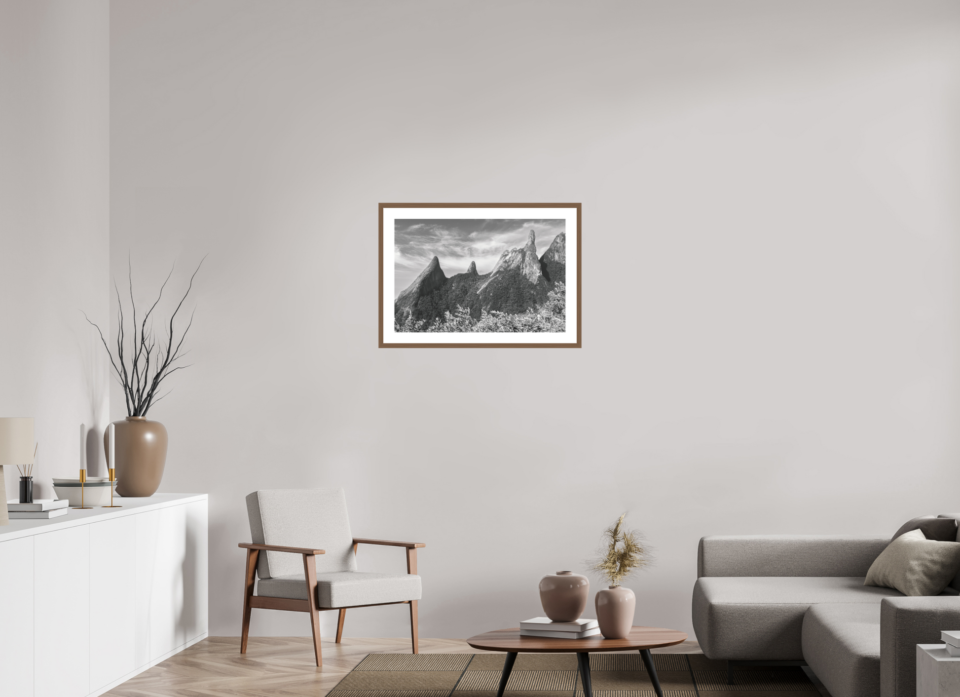 75 x 50 cm, Hahnemuhle Fine Art - moldura Walnut Pico Dedo de Deus.