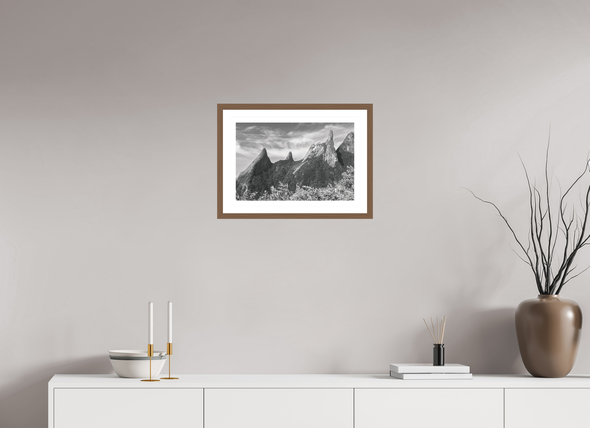 45 x 30 cm, Hahnemuhle Fine Art - moldura Walnut Pico Dedo de Deus.
