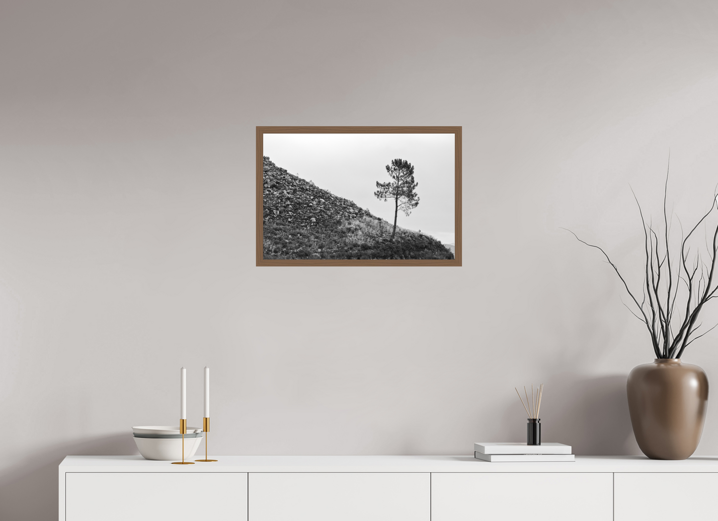 60 x 40 cm, Ilford P&B em Metacrilato - moldura Walnut A Protagonista