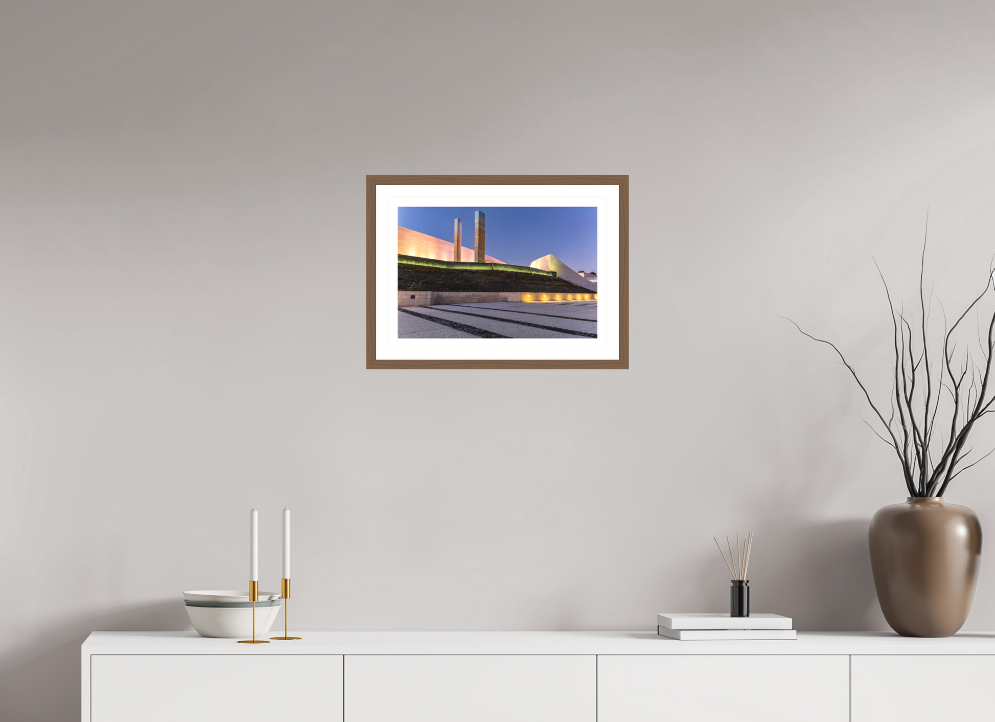 45 x 30 cm, Hahnemuhle Fine Art - moldura Walnut Linhas e Curvas