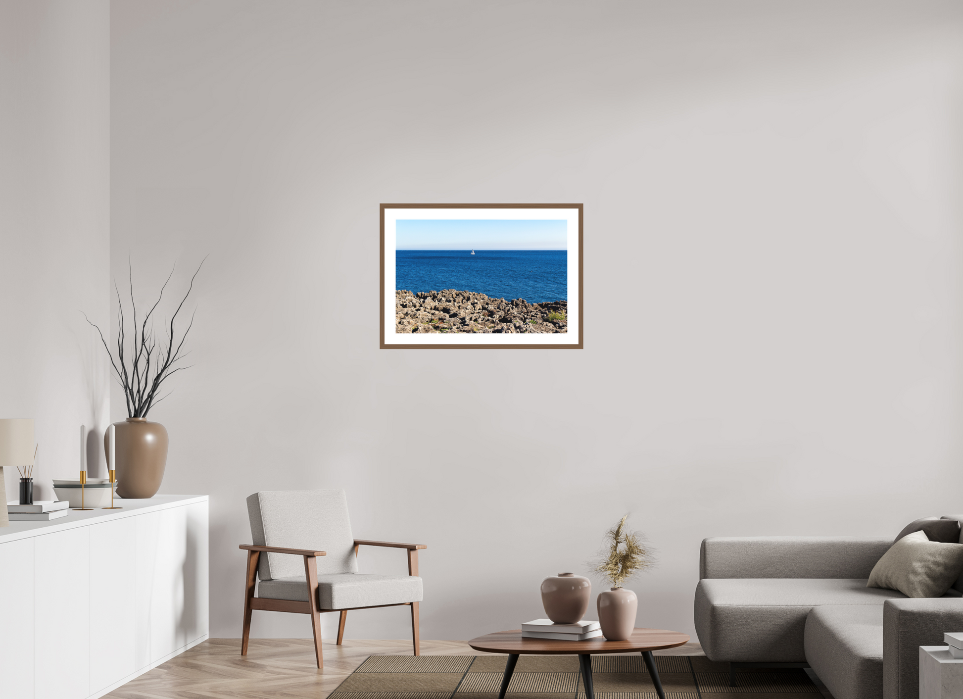 75 x 50 cm, Hahnemuhle Fine Art - moldura Walnut O Barquinho