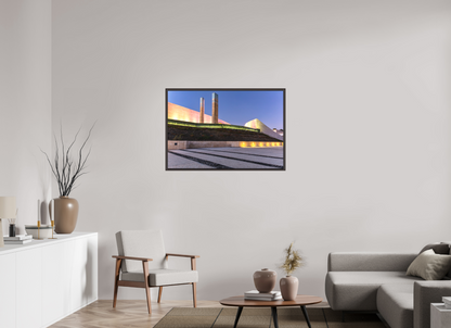105 x 70 cm, Canva - moldura castanha escura Linhas e Curvas