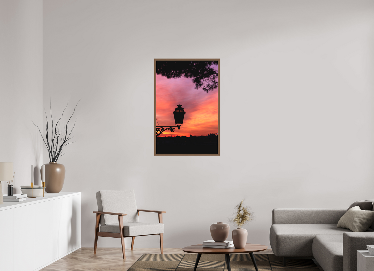 70 x 105 cm, Fine Art em Metacrilato - moldura walnut O Candeeiro