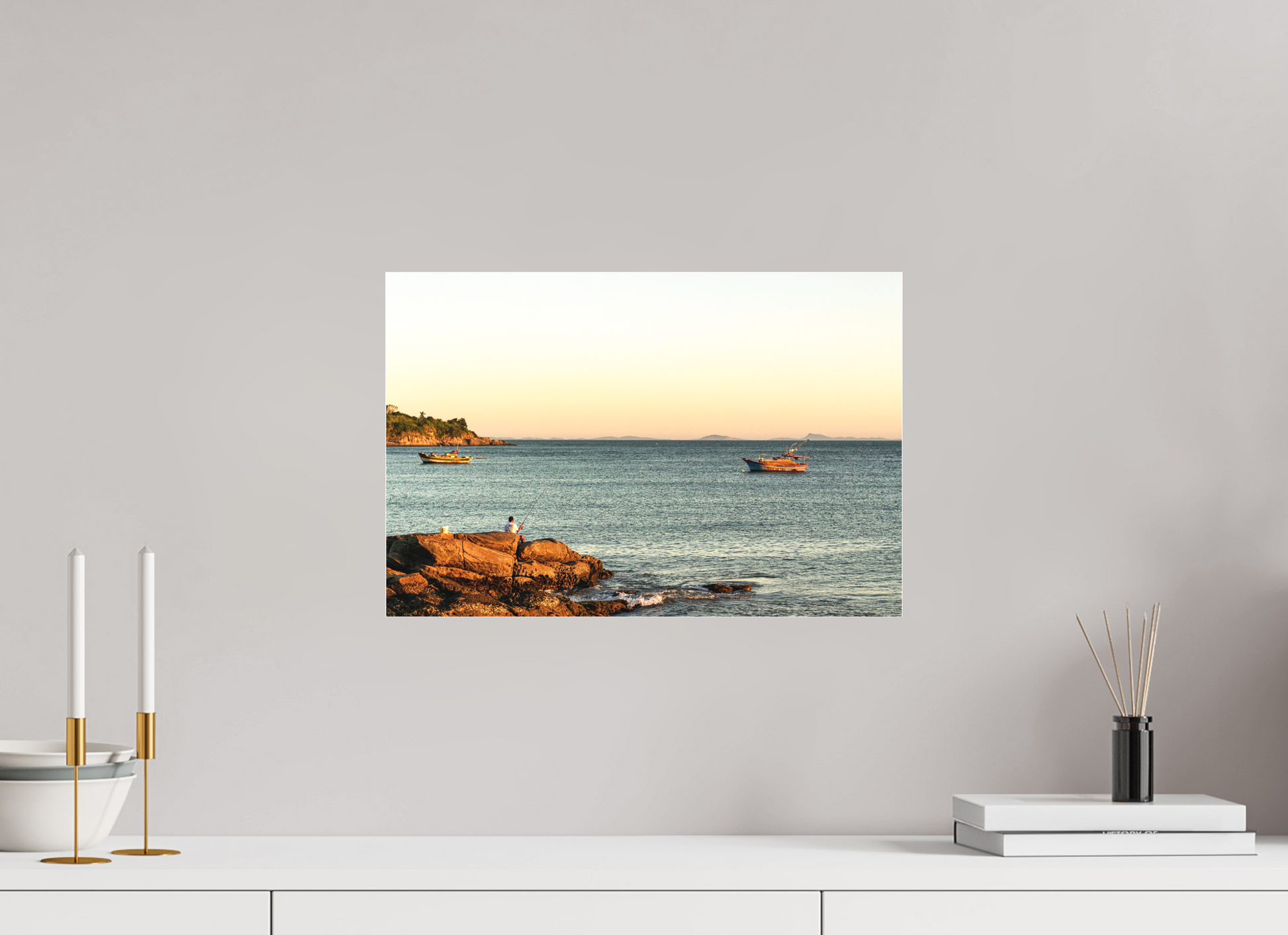 45 x 30 cm, Fine art em Metacrilato - sem moldura O Pescador